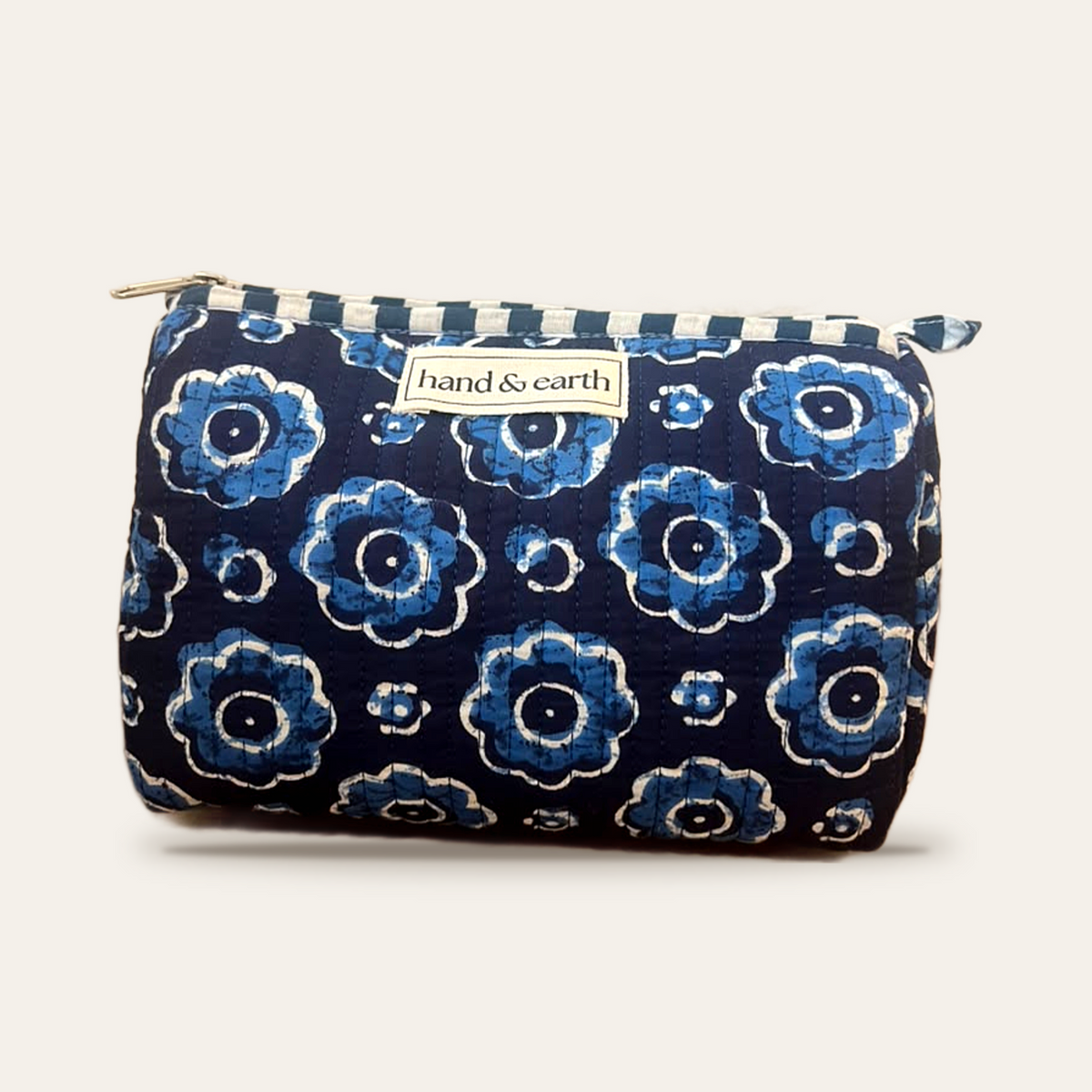 Navy Bloom Cotton 3-in-1 Travel Pouch Set