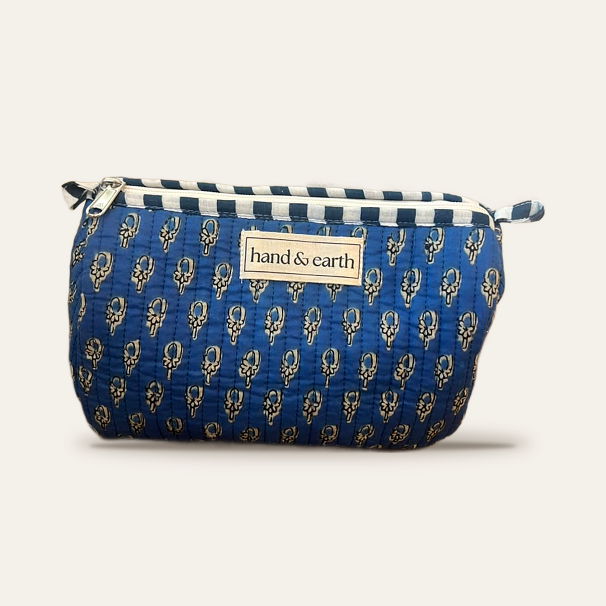 Cobalt Buti Cotton 3-in-1 Travel Pouch Set