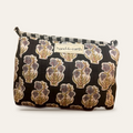 Black Botanical Cotton 3-in-1 Travel Pouch Set