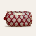 Maroon Paisley Cotton 3-in-1 Travel Pouch Set