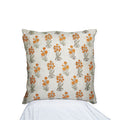 Golden Meadow Hand Block Printed Linen Pillow Cover