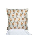 Golden Meadow Hand Block Printed Linen Pillow Cover