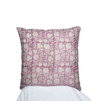 Orchid Grove Hand Block Printed Linen Pillow Cover