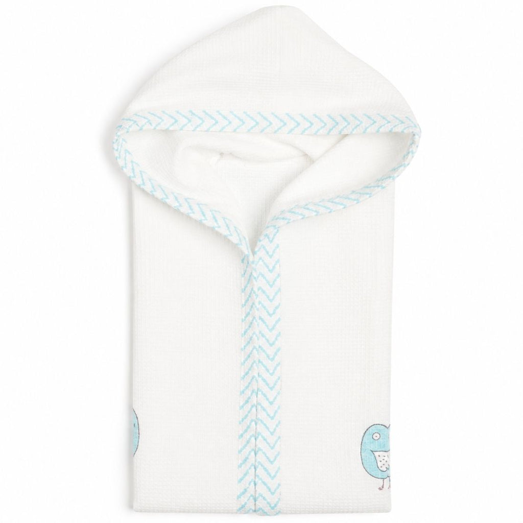 Blue Birdie Hand-block printed Bathrobe for Kids