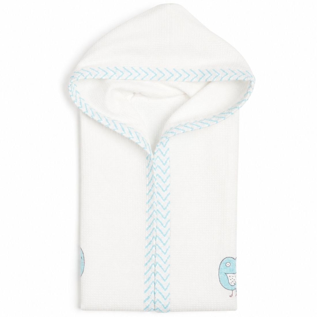 Blue Birdie Hand-block printed Bathrobe for Kids