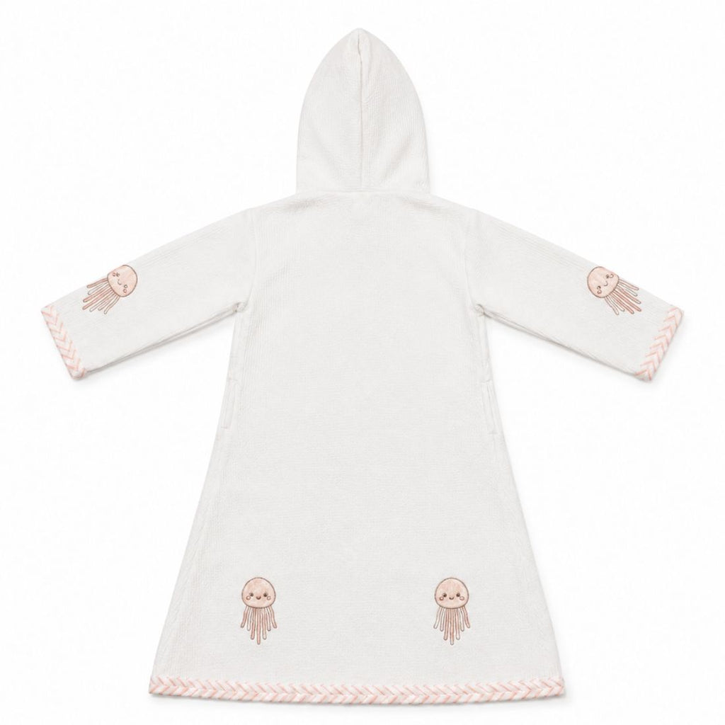 Jelly Fish Hand-blockprinted Baby Bathrobe