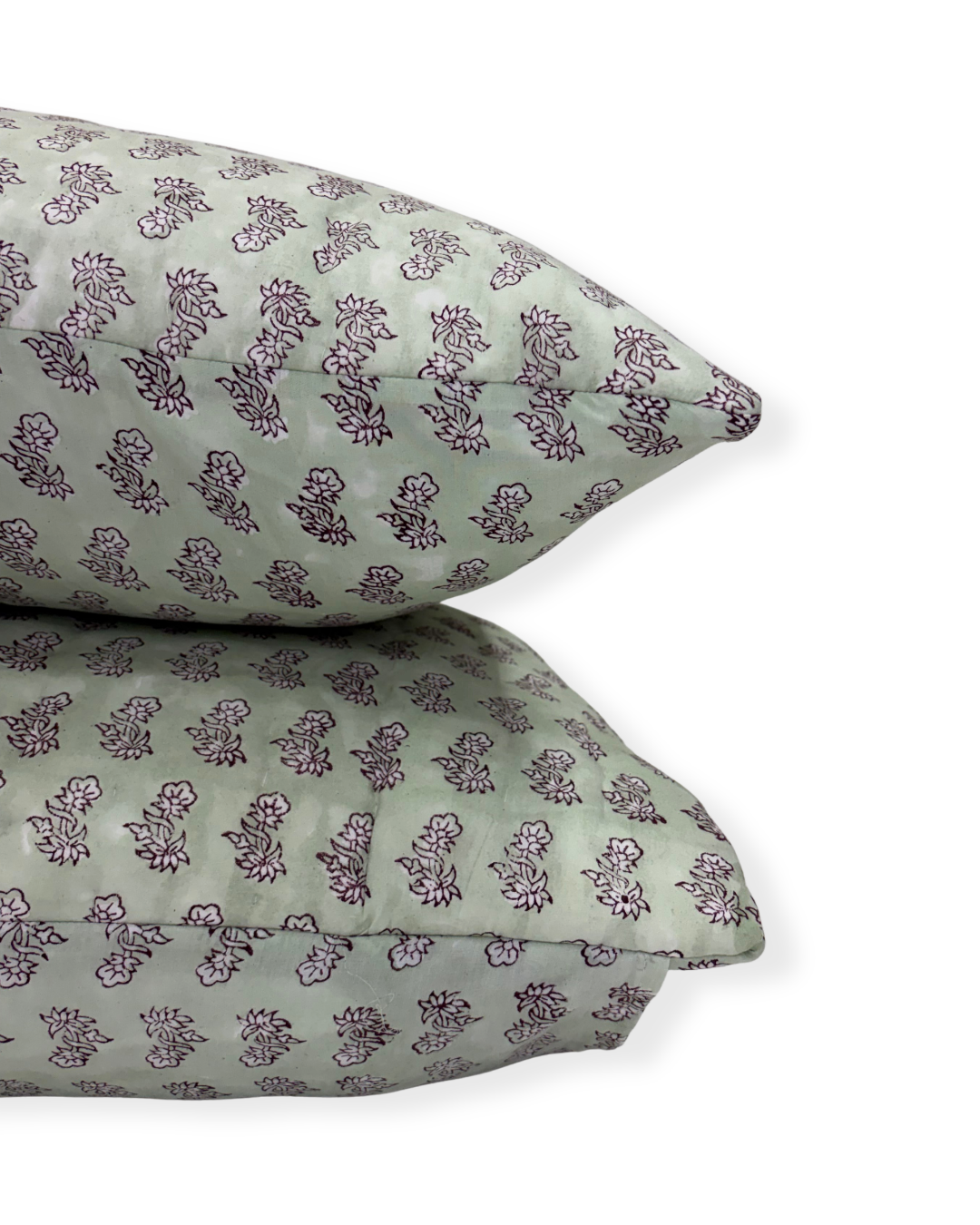 Sage Blossom Hand Block Printed Cotton Quilt