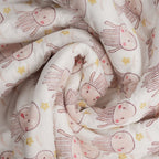 Jelly Fish Hand-Block Printed Cotton Baby Quilt