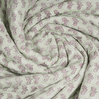 Sage Blossom Hand Block Printed Cotton Quilt