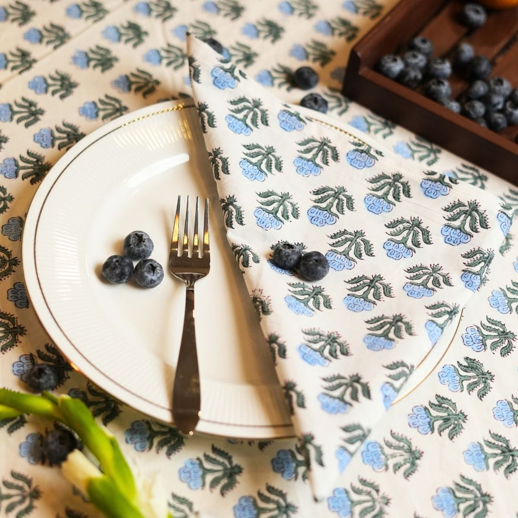 Azure Bloom Napkin Set of 4