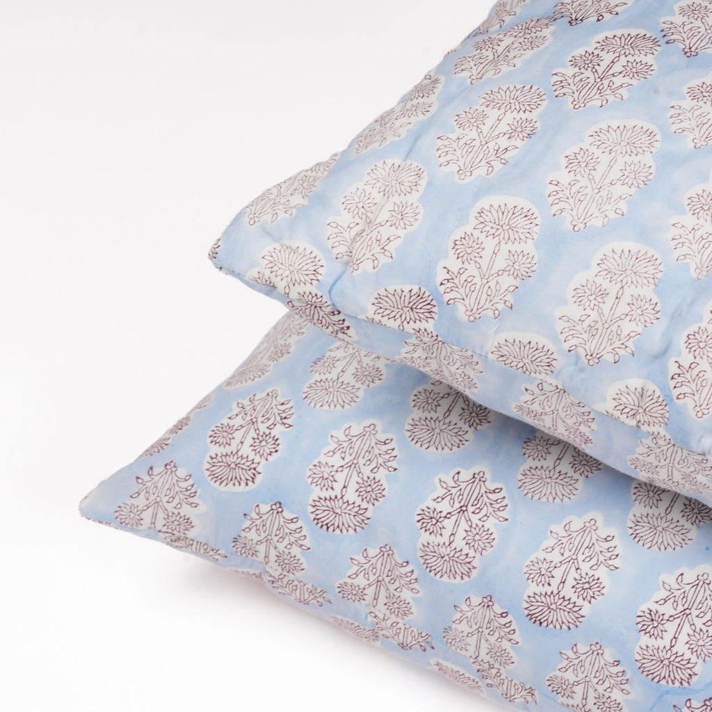 Blue Heirloom Hand Block Printed Cotton Quilt