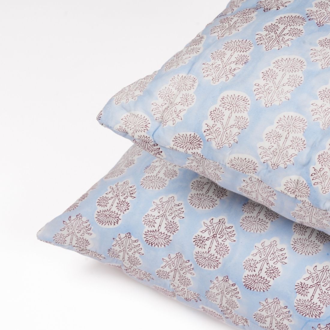 Blue Heirloom Hand Block Printed Cotton Quilt