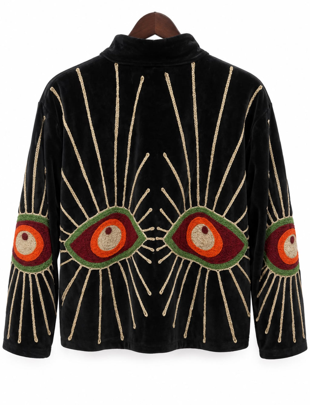 Black Eye Embroidered Velvet Jacket