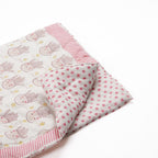 Jelly Fish Hand-Block Printed Cotton Baby Quilt