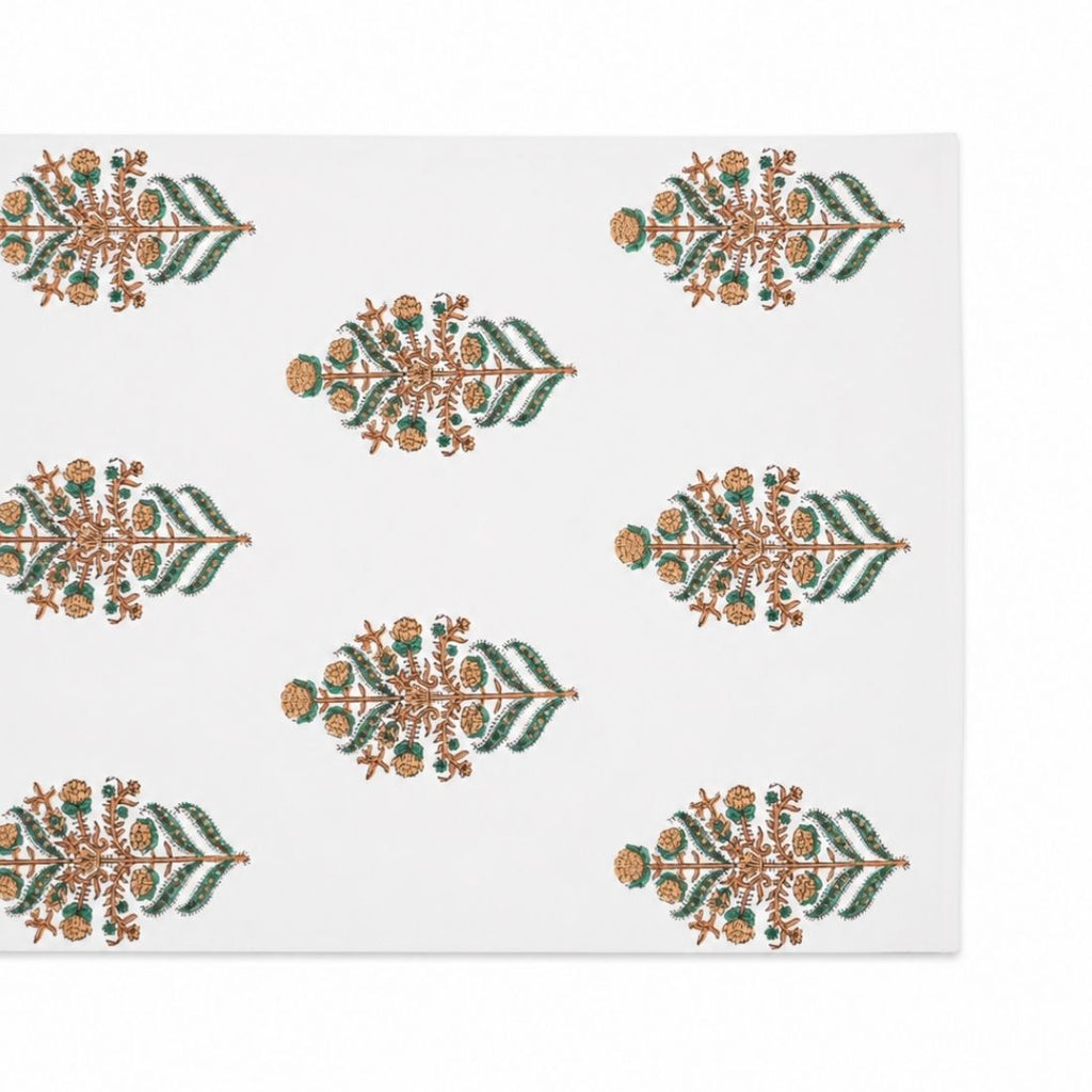 Marigold Meadow Hand Block Printed Table Runner