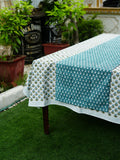 Azure Bloom Hand Block Printed Table Runner
