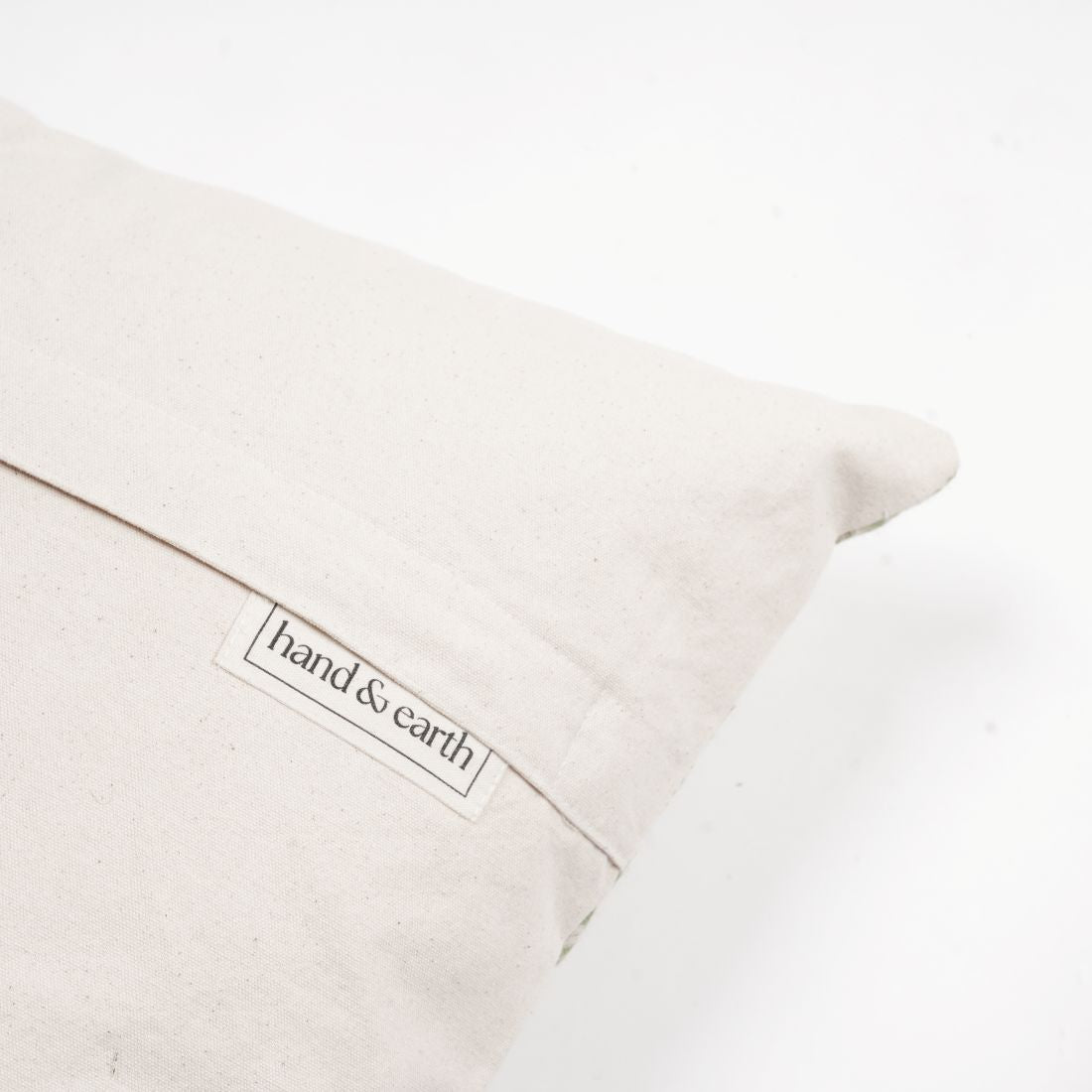 Blue Thistle Hand Block Printed Linen Pillow Cover