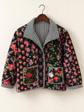 Black Noir Blossom Quilted Cotton Jacket