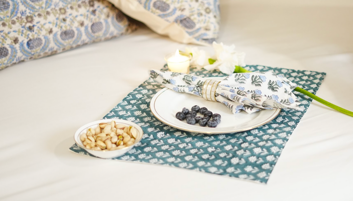 Azure Bloom Placemat Set of 4