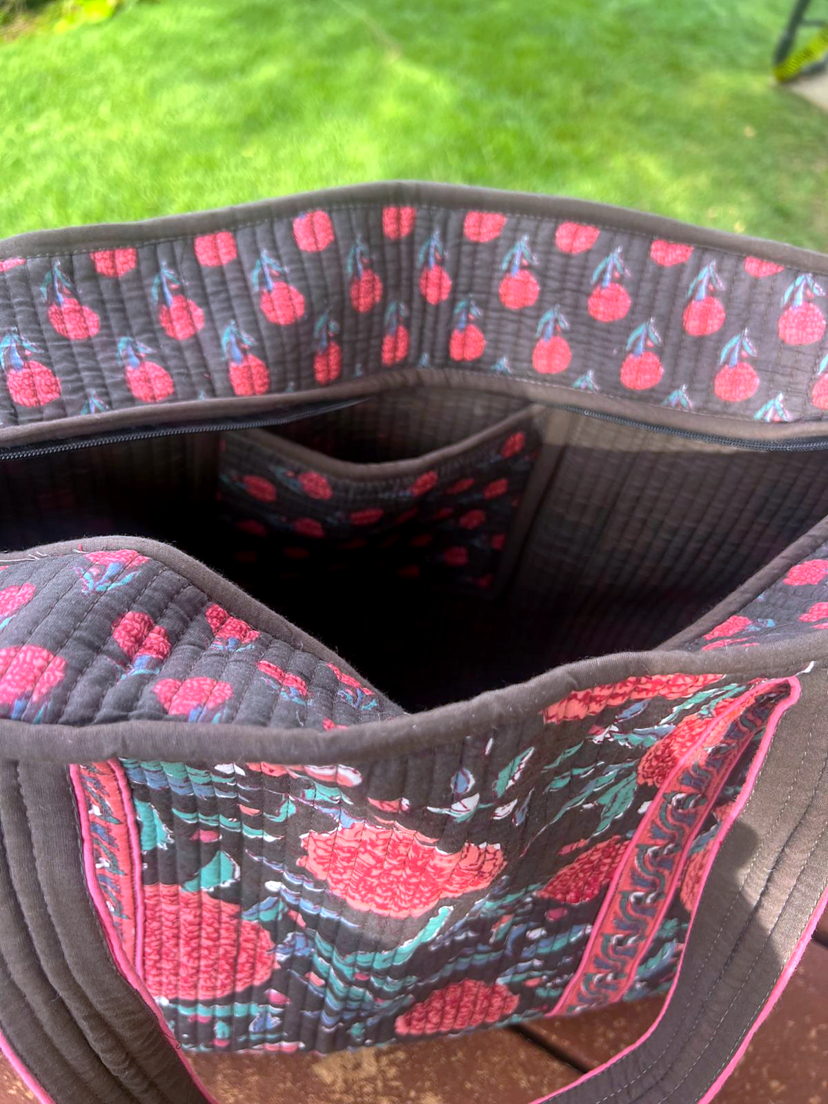 Cocoa Marigold Quilted Tote Bag