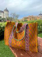 Saffron Marigold Reversible Quilted Tote Bag