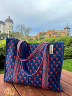 Indigo Marigold Reversible Quilted Tote Bag