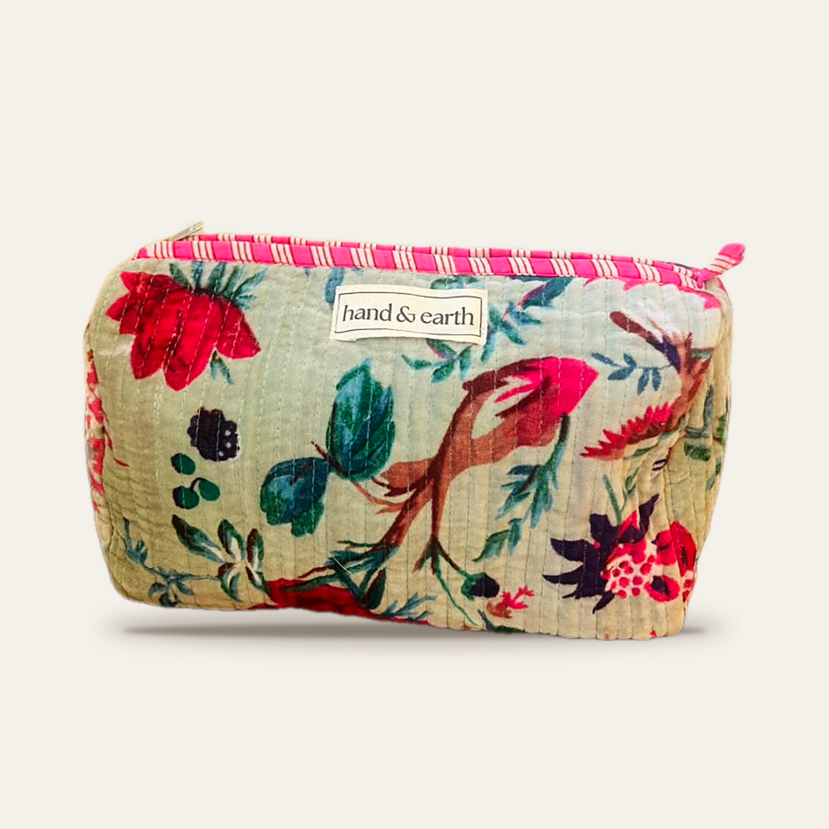 Mint Bird Velvet 3-in-1 Travel Pouch Set