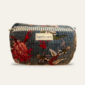 Grey Botanical Velvet 3-in-1 Travel Pouch Set