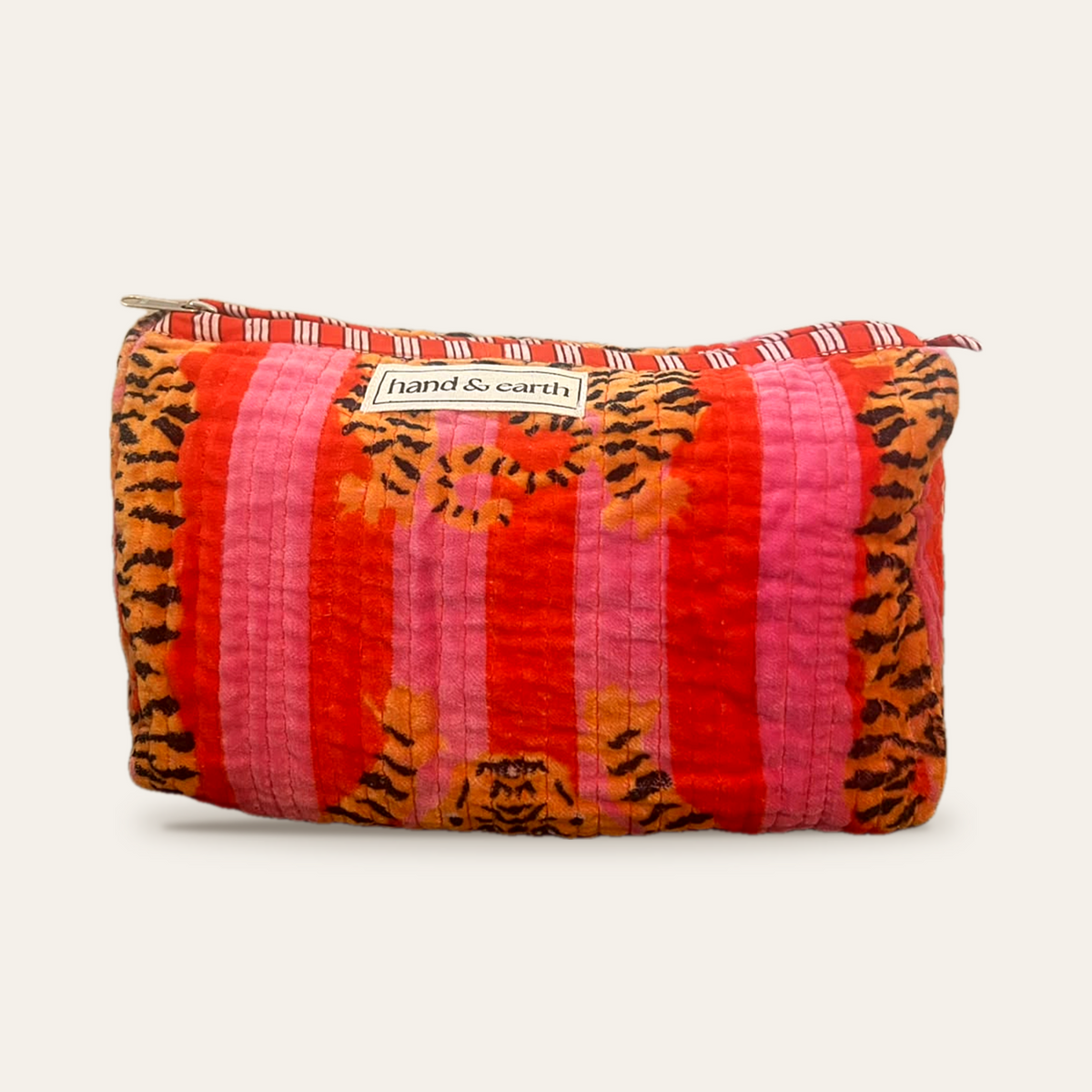 Tiger Stripe Velvet 3-in-1 Travel Pouch Set