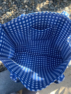 Blue Gingham Quilted Tote Bag
