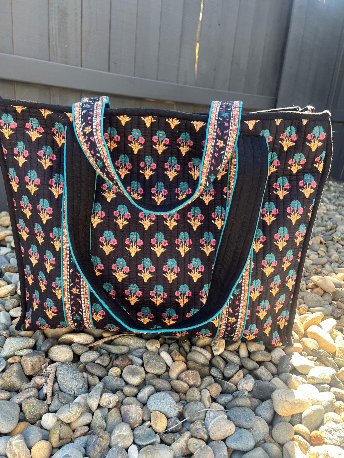 Floral Garden Quilted Tote Bag