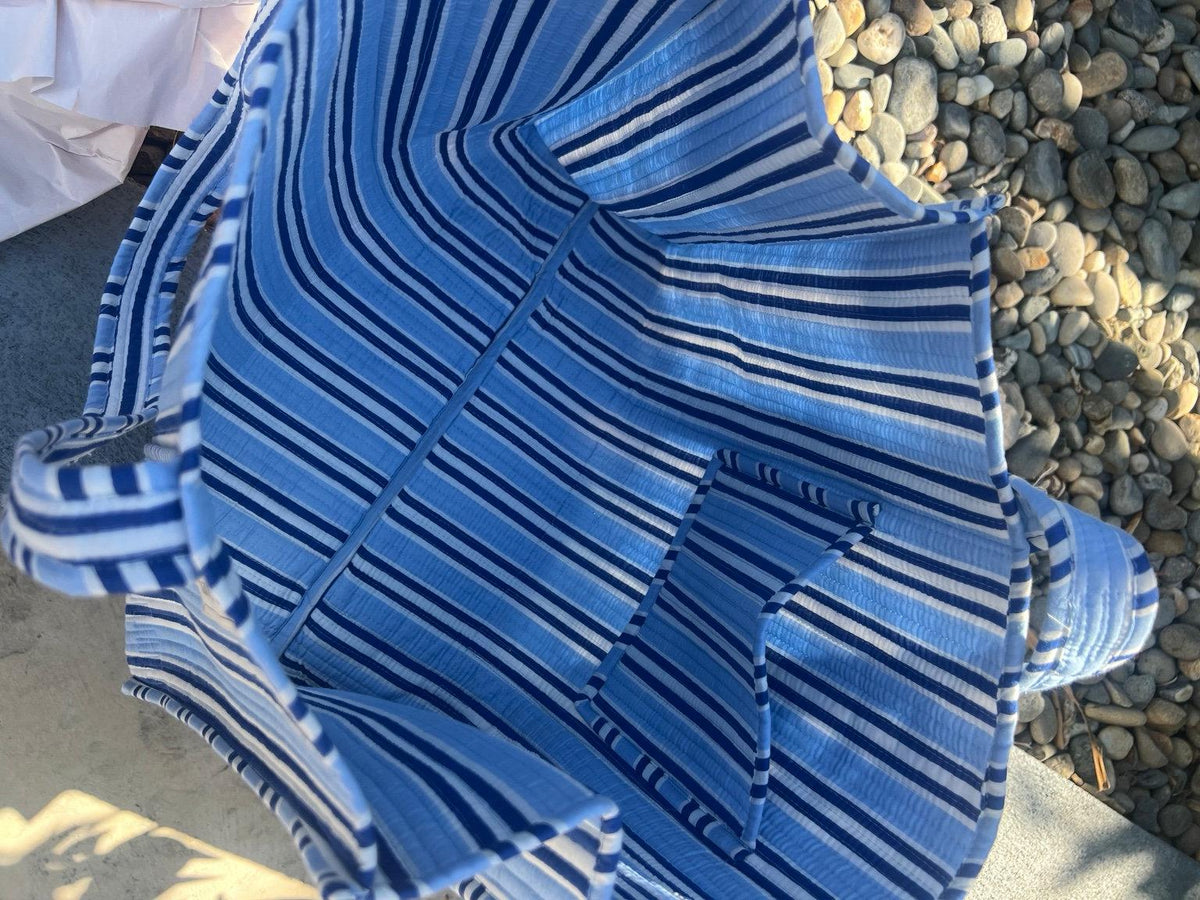 Coastal Blue Quilted Tote Bag