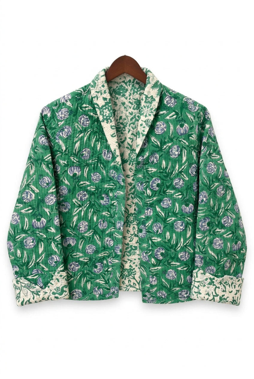The Emerald Garden Quilted Cotton Jacket