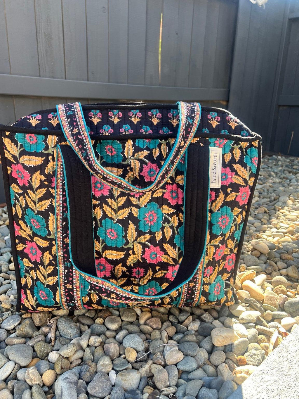 Floral Garden Quilted Tote Bag