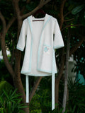 Blue Birdie Hand-block printed Bathrobe for Kids