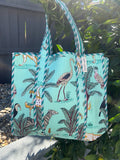 Aqua Safari Reversible Quilted Tote Bag