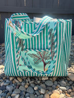 Aqua Safari Reversible Quilted Tote Bag