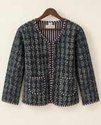 Indigo Whisper Reversible Quilted Cotton Jacket