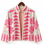 Pink Reverie Embroidered Velvet Jacket