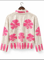 Pink Reverie Embroidered Velvet Jacket